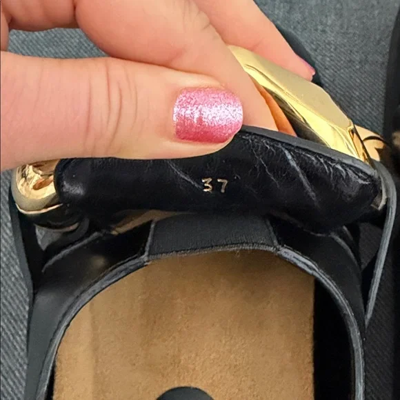 NEW JW Anderson Chain leather loafers Size IT 37 US 7 Back/ Gold - Picture 13 of 13